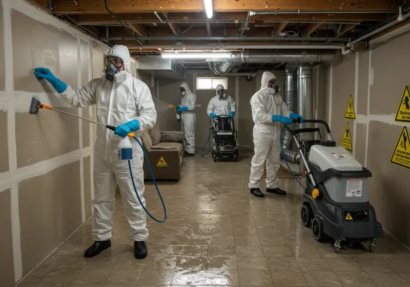 Basement Moisture Removal and Structural Drying process in Inwood, NY